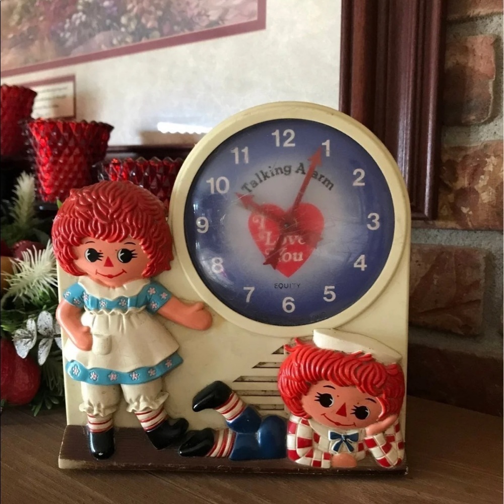Rare Vintage 1974 Raggedy Ann & Andy Clock‼️FINAL SALE